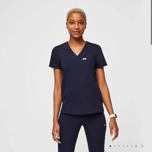 Figs Blue Fitted Short Sleeve Tee XXL